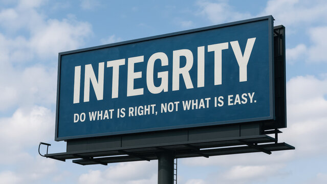 Integrity is essential to stop corruption and encourages individuals to do what is right not what is easy in every situation
