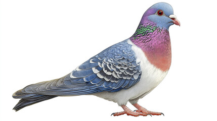 Fototapeta premium colorful pigeon with vibrant plumage stands gracefully