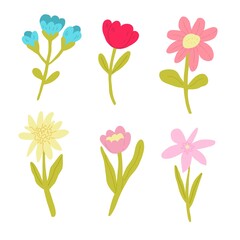 Charming vector illustration of flower on a white background