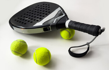 Isolated paddle tennis objects. padel racket