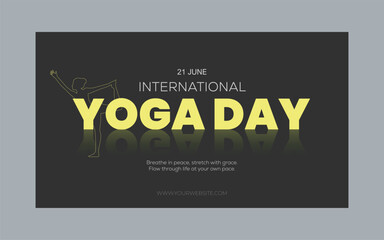 International Yoga Day Celebration social media post template design. Set of web banner, flyer or poster for yoga. Digital advertising banner promotion, modern and minimal template on yoga relaxation