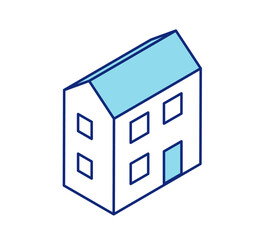 Simple house isometric illustration. Icons of houses.