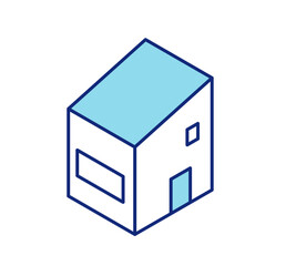 Simple house isometric illustration. Icons of houses.