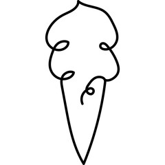 Continuous Ice Cream Line Drawing