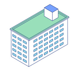 Fototapeta premium Simple building isometric illustration. Building icons material.