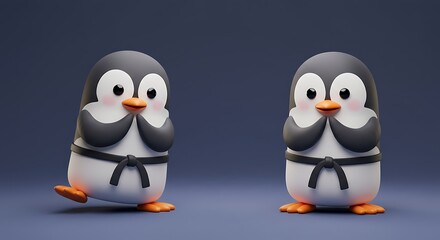 Fototapeta premium cute a little funny penguin cartoon colorfull animated 