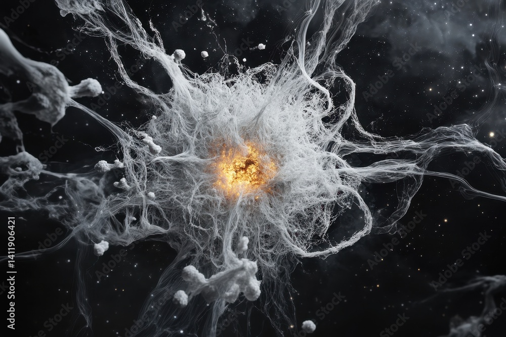 Aufkleber cosmic explosion creating swirling clouds and bright energy in the vast universe