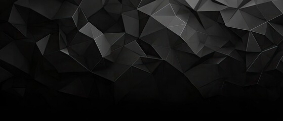Abstract Dark Polygonal Geometric Surface Low Poly Background with Light Edges