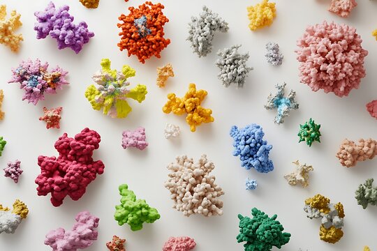 protein crystallization, visual representation of crystallization techniques for proteins, clean design, no text, white