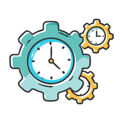 clock with gears icon, clock with gears vector illustration-simple illustration of clock with gears, perfect for clock with gears logos and icons