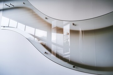 Obraz premium Modern Architectural Glass Staircase Railing System Design