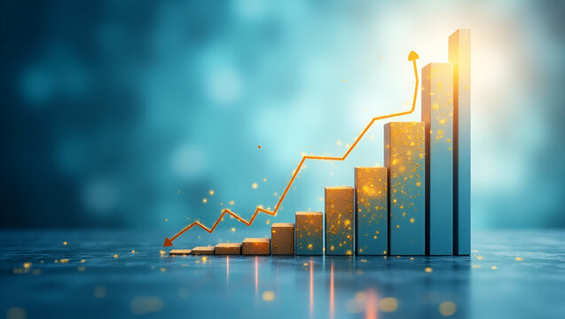 Insightful midyear sales growth visualization capturing revenue trends market expansion client acquisition strategic performance dynamic fiscal development overview in  Photo Stock  Concept  and empty