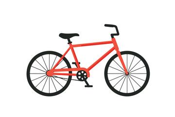 red bicycle isolated on white