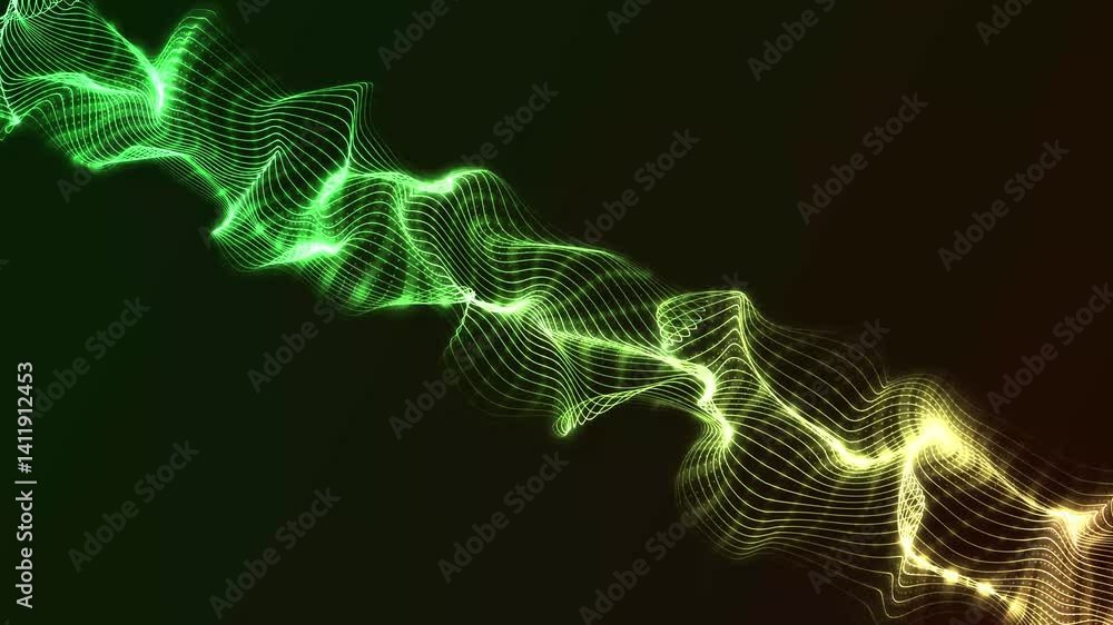 Poster 4k resolution form particles swirling dynamically across lush black background, animated motion grap