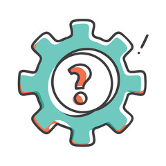 gear problem solving icon, gear problem solving vector illustration-simple illustration of gear problem solving, perfect for gear problem solving logos and icons
