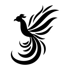 Modern Phoenix Bird Silhouette