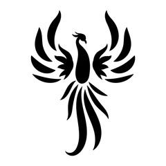 Modern Phoenix Bird Silhouette