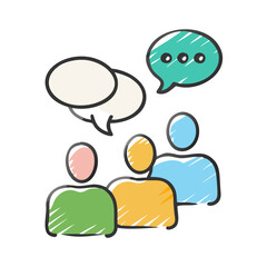 group discussion icon, group discussion vector illustration-simple illustration of group discussion, perfect for group discussion logos and icons