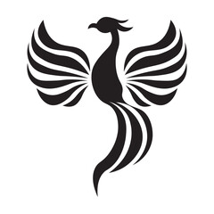 Modern Phoenix Bird Silhouette