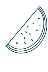 half watermelon lineart 