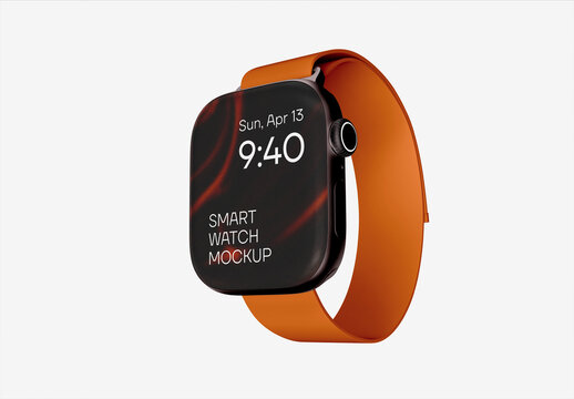 Smart Watch Electronic Display Screen Device Mockup Template