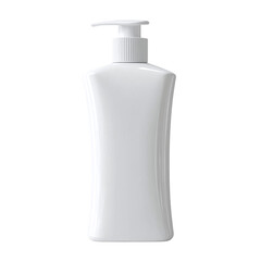 White plastic shampoo bottle mockup isolated on transparent background