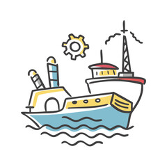 Obraz premium marine industry icon, marine industry vector illustration-simple illustration of marine industry, perfect for marine industry logos and icons