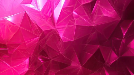 Naklejka premium Abstract Geometric Design Shiny Pink Facets, Polygonal Pattern, Crystal Structure