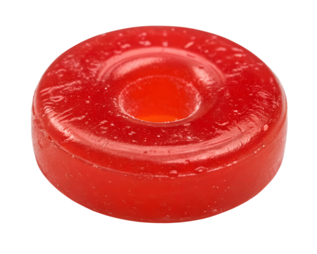 Hard Candy, red fruit caramel, isolated on transparent background