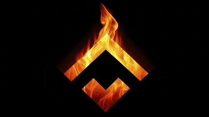 Bright orange and red square shaped flame-3 - passion wave warm ignition inferno