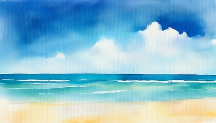 Obraz premium peinture de paysage aquarelle de mer