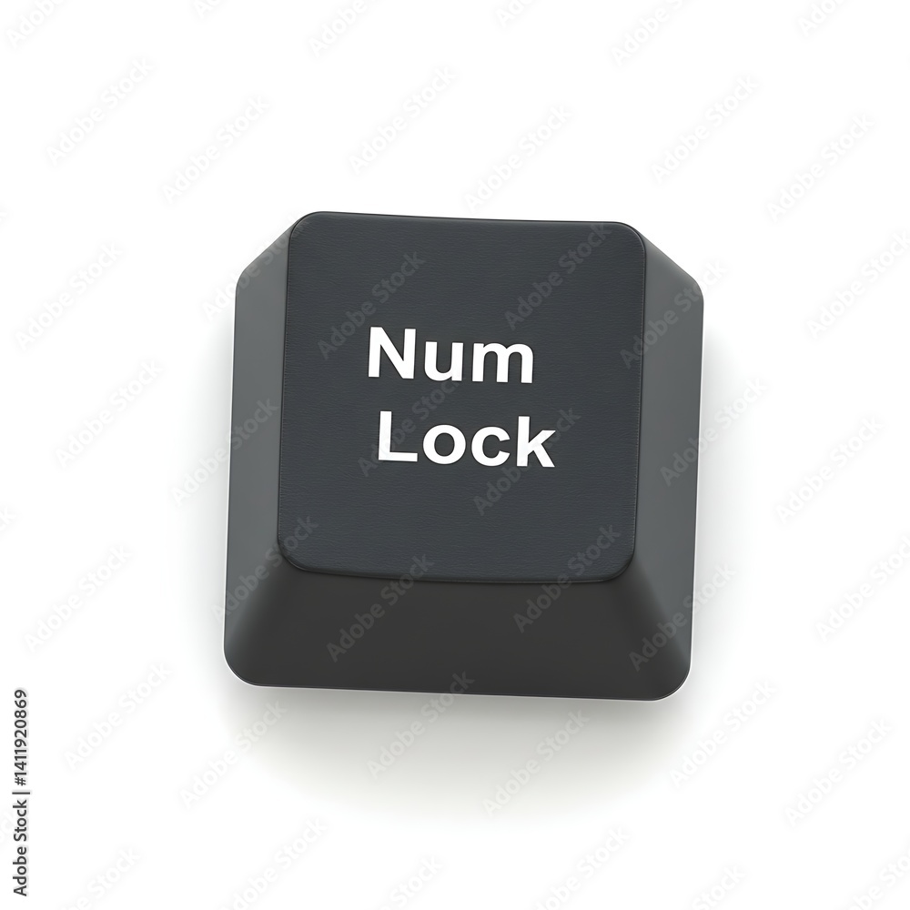 Poster isolated black num lock keyboard key
