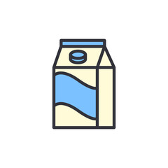 Milkbox colored icons, minimalist vector illustration ,simple transparent graphic element .Isolated on white background