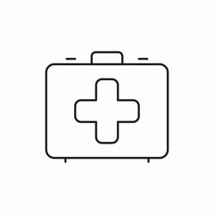 Obraz premium Medical first aid kit icon vector sign