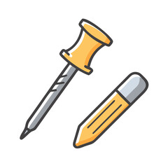 screwdriver and nail icon, screwdriver and nail vector illustration-simple illustration of screwdriver and nail, perfect for screwdriver and nail logos and icons
