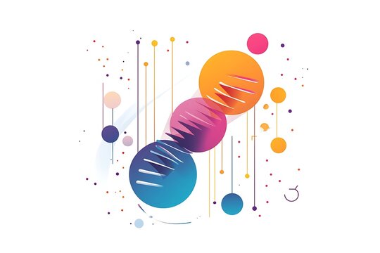 genomic services, representation of services offered in genomic research, colorful and engaging, clean design, no text,