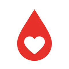 Heart-Shaped Blood Drop Symbolizing Donation Awareness  