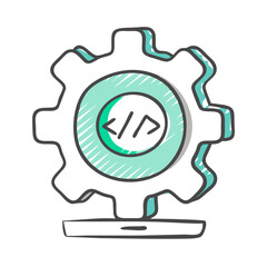 software development icon, software development vector illustration-simple illustration of software development, perfect for software development logos and icons