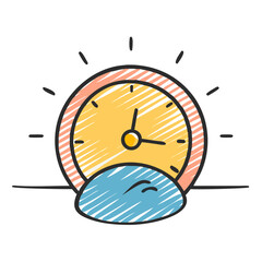 sunrise clock icon, sunrise clock vector illustration-simple illustration of sunrise clock, perfect for sunrise clock logos and icons