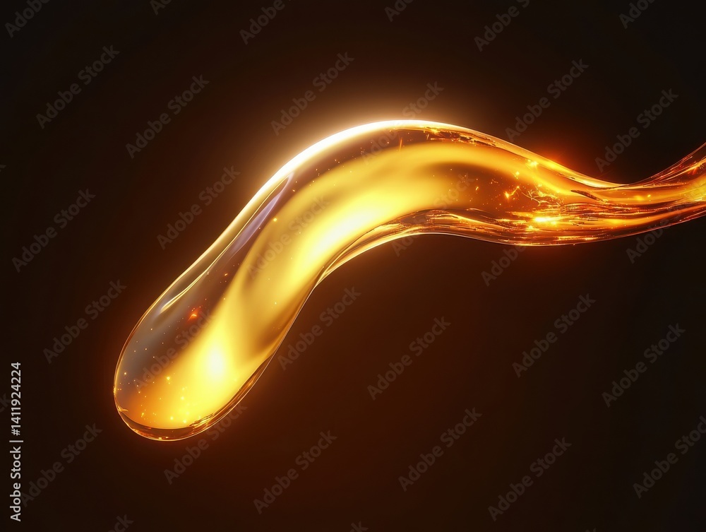 Fototapete glowing motion background with a bending fluid drop effect