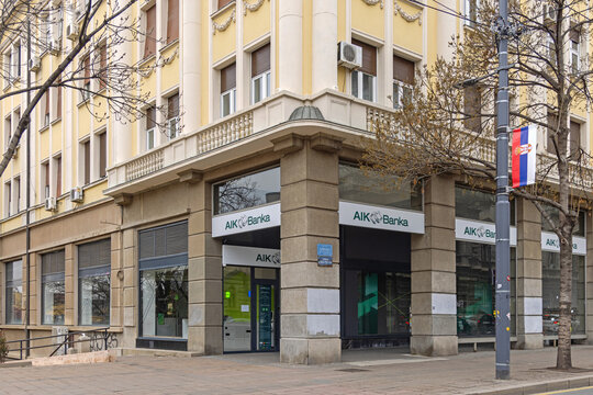 Serbian Aik Bank Building in Capital City Belgrade