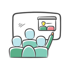 virtual classroom icon, virtual classroom vector illustration-simple illustration of virtual classroom, perfect for virtual classroom logos and icons