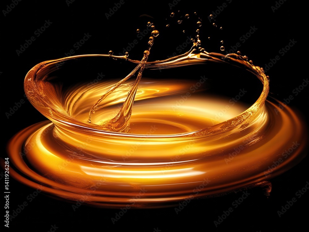 Fototapete glowing motion effect with a bending fluid drop element
