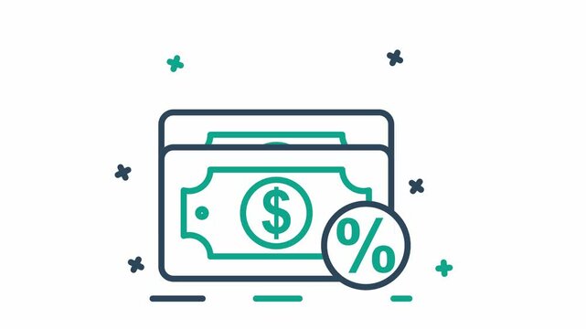 Commission animated icon. animated icon related to business. suitable for user interface, provide visual feedback and more. alpha channel, transparent background