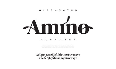 Naklejka premium Elegant Serif Display Font Vector with Artistic Swash for Editorial Use