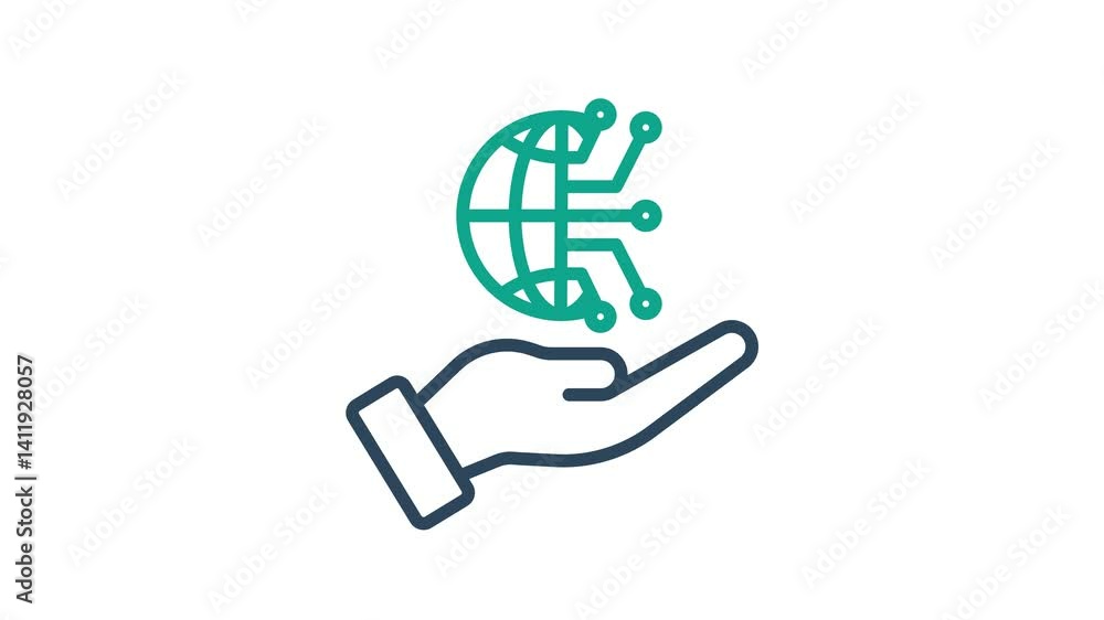 Poster digital asset animated icon. animated icon related to digital merketing. suitable for user interface