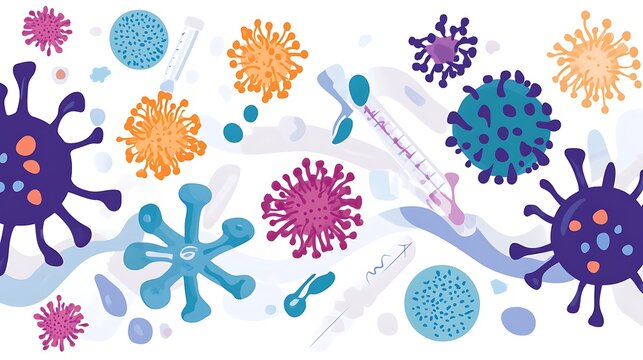 genomic approaches to cancer, illustrating genomic strategies in cancer research, colorful and engaging, clean design, no