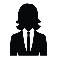Silhouette of Professional Woman in Suit and Tie