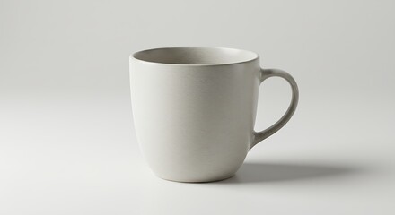 Obraz premium Simple Ceramic Mug: Neutral Beige, Soft Light, Studio Shot