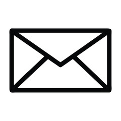 Closed Envelope Icon in Black and White